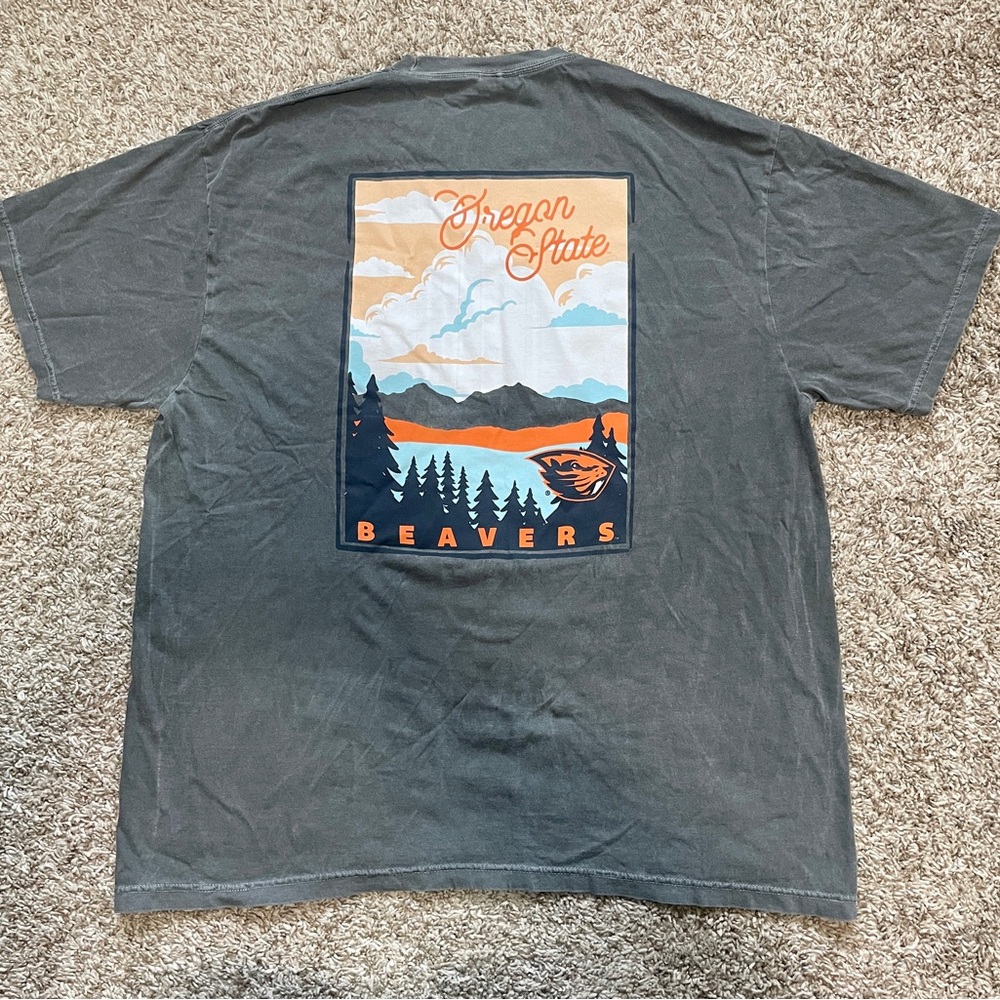 Comfort Colors Oregon State Graphic Tee - Charcoal